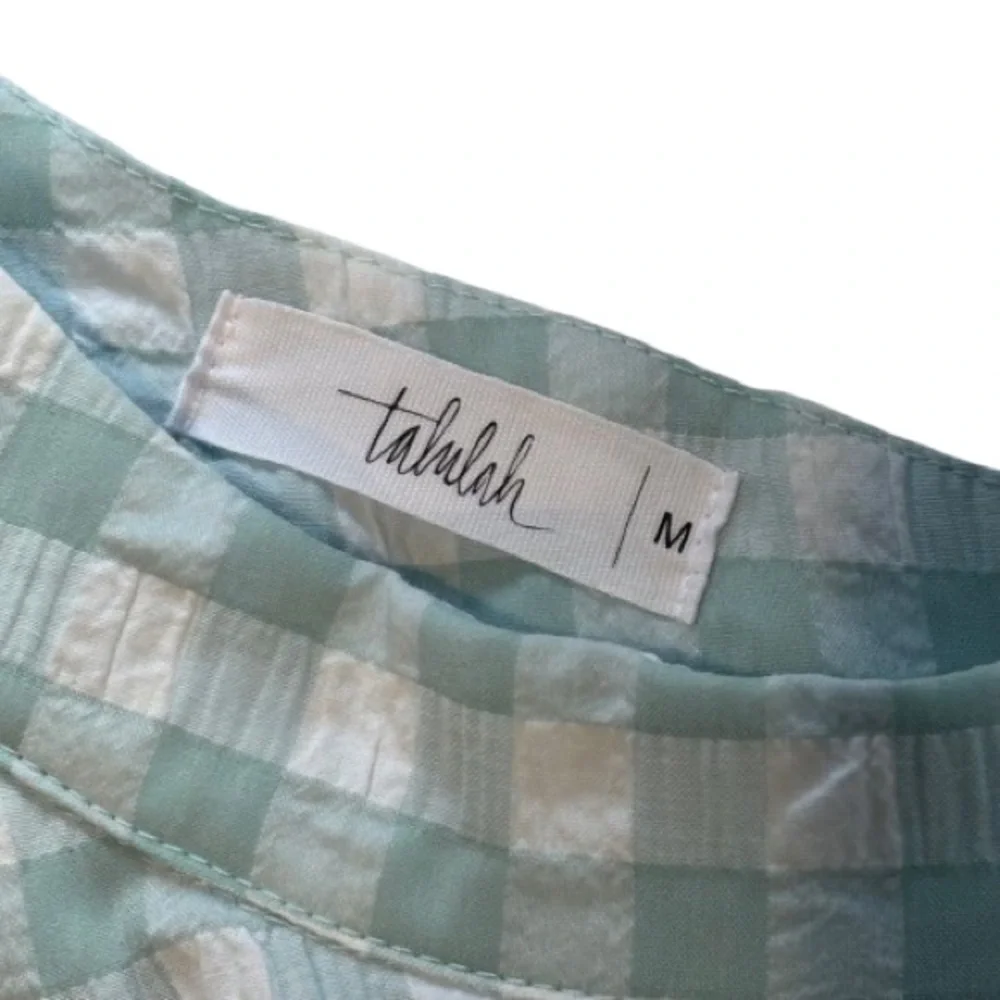 NWOT Talulah 2 Pcs Gingham Sleeveless Top Tiered Skirt Blue White Size M - Picture 4 of 15